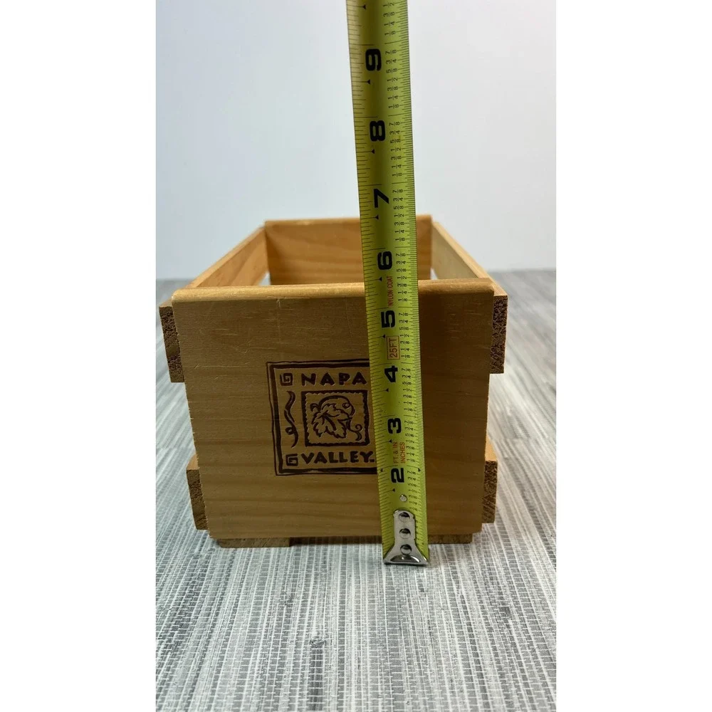Napa Valley Small Wooden Crate Decorative CD Storage Box Rustic Display 10x6x5.5